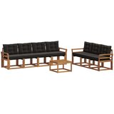  Set vanjskih sofa 8 kom. Prirodna i crna | shoptok.hr