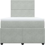 vidaXL Box spring postelja z vzmetnico svetlo siva 120x190 cm žamet | Shoptok.si