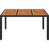vidaXL Vrtni stol s drvenom pločom crni 150 x 90 x 75 cm od poliratana | shoptok.hr