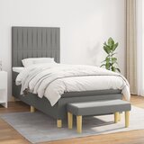 The Living Store Box spring postelja z vzmetnico temno siva 100x200 cm blago - Box Spring Postelja, (21517321) Cene