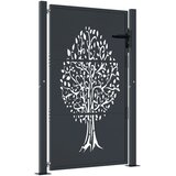  Vrtna vrata antracit 100x150 cm čelična s uzorkom stabla | shoptok.hr
