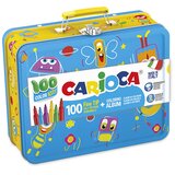 Carioca Flomasteri u metalnom koferu, 100 komada i bojanka Cene