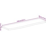 Stolna Mizna plošča z naravnim robom 120x30x3,8 cm trden mangov les, (21411536) | Shoptok.si