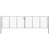 vidaXL Vrtna vrata pocinkano jeklo 415x150 cm srebrna Cene