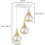  Luster na sajli LACRIMA WHITE 3xE27/60W/230V, prečnik 30 cm | Eponuda.com