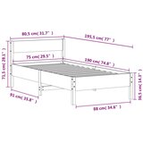  Okvir kreveta bez madraca bijeli 75 x 190 cm masivna borovina | shoptok.hr