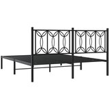  Metalni okvir za krevet s uzglavljem crni 150x200 cm | shoptok.hr