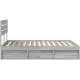  Krevetna konstrukcija s uzglavljem Siva Sonoma 150 x 200 cm 153 x 206 x 100 cm | Shoptok.si