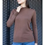  Brown classic loose-fit sweater Essana | shoptok.hr