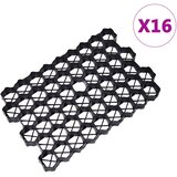 Rešetke za travu 16 kom crne 60 x 40 x 3 cm plastične | shoptok.hr