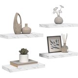  Polica na zidu Zidne 4 pcs Bijeli mramor 50 x 23,5 x 4 cm | Eponuda.com