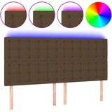  LED posteljno vzglavje temno rjavo 180x5x118/128 cm blago, (20952009) | Shoptok.si