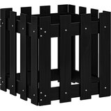 vidaXL Vrtno korito z ograjico črno 40x40x40 cm trdna borovina | Shoptok.si