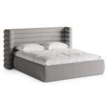 Micadoni Siva oblazinjena zakonska postelja s prostorom za shranjevanje z letvenim dnom 180x200 cm Mount – | Shoptok.si