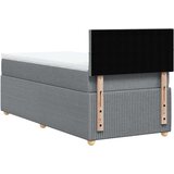  Okvir kreveta s oprugama i madrac svjetlosivi 90x200cm tkanina | shoptok.hr