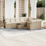  10-dijelni set vrtnih sofa s jastucima bež od poliratana | shoptok.hr