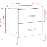  Noćni ormarić boja hrasta 40x35x47 5 cm od konstruiranog drva | shoptok.hr