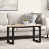 vidaXL Klubska mizica O okvir 100x50x45 cm trdna borovina lito železo Cene