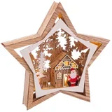 Smeđi svjetlosni ukras s božićnim motivom Noel –