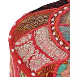  Tabure s patchworkom okrugli pamučni 40 x 20 cm crveni | Eponuda.com