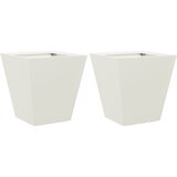 Maison Chic Vrtno korito - Greda - Cvetlični Lonec 2 kosa bela 30x30x30 cm jeklo, (21790400) Cene