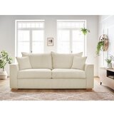 Bobochic Paris Kremno bela raztegljiva sedežna garnitura iz rebrastega žameta 225 cm Augustin – | Shoptok.si