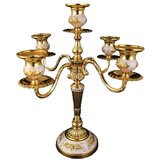 INF Eleganten evropski svečnik s 5 rokami - Vintage svečnik iz cinkove zlitine White+Gold, (5000116177) Cene