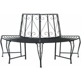  Klupa pod drvetom 4-Broj sjedala 160 x 80 x 89 cm Čelik Crna | shoptok.hr