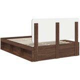  Konstrukcija postelje z vzglavjem Rjav hrast 140 x 200 cm, (5000102854) | Shoptok.si