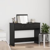 vidaXL Toaletna mizica z ogledalom Črna javor 100x45x76 cm | Shoptok.si
