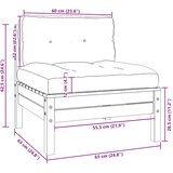  Srednja vrtna sofa sa sivim jastucima od masivne borovine | shoptok.hr