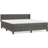 The Living Store Box spring postelja z vzmetnico temno siva 160x200 cm žamet - Box Spring Postelja, (21491387) | Shoptok.si
