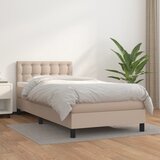The Living Store Box spring postelja z vzmetnico kapučino 100x200cm umetno usnje - Box Spring Postelja, (21512684) Cene