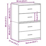  Ormari s 2 ladice 2 kom boja hrast 60x31x40cm konstruirano drvo | shoptok.hr