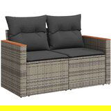  10-dijelni set vrtnih sofa poliratan i bagrem s jastucima sivi | shoptok.hr