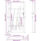 vidaXL Vrtna vrata Crna 105 x 175 cm Čelik s praškastim premazom | shoptok.hr