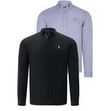 Dewberry DUAL SET G674 MENS SHIRTS-BLACK-GREY Cijene