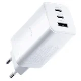 polnilec ATC-01 GaN, 65W, 2x USB Type-C, 1x USB Type-A, bela