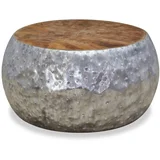Klubska mizica iz aluminija in tikovine 60x60x30 cm