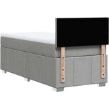 vidaXL Box spring postelja z vzmetnico svetlo siva 90x200 cm blago | Shoptok.si