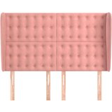  Vzglavje z ušesi roza 147x23x118/128 cm žamet, (20953278) | Shoptok.si