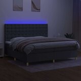  Krevet box spring s madracem LED tamnosivi 200x200 cm tkanina | shoptok.hr