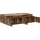  Krevetna konstrukcija s ladicama Dimljeni hrast 100 x 200 cm | shoptok.hr