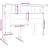  Uzglavlje s ormarićem boja hrasta sonome 160 x 18,5 x 104,5 cm | shoptok.hr