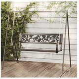  Vrtna gugalna klop 125 cm jeklo in plastika črne barve | Shoptok.si