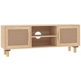 Maison Chic TV omarica - TV stojalo - Televizijska omarica Rjavo 105x30x40 cm trdna borovina in naravni ratan, (21699197) Cene
