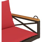  Klupa za ljuljanje s jastucima smeđa 109x62x40 cm od poliratana | shoptok.hr