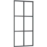  Klizna vrata s priborom crna 90 x 205 cm od ESG stakla | shoptok.hr