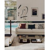 Kave Home Temno rjava klubska mizica s stekleno mizno plo&amp;scaron;čo 60x140 cm Tarsel &amp;ndash; Slike