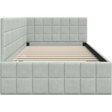 vidaXL Kotna postelja z vzglavjem Svetlo siva 90 x 200 cm Žamet | Shoptok.si